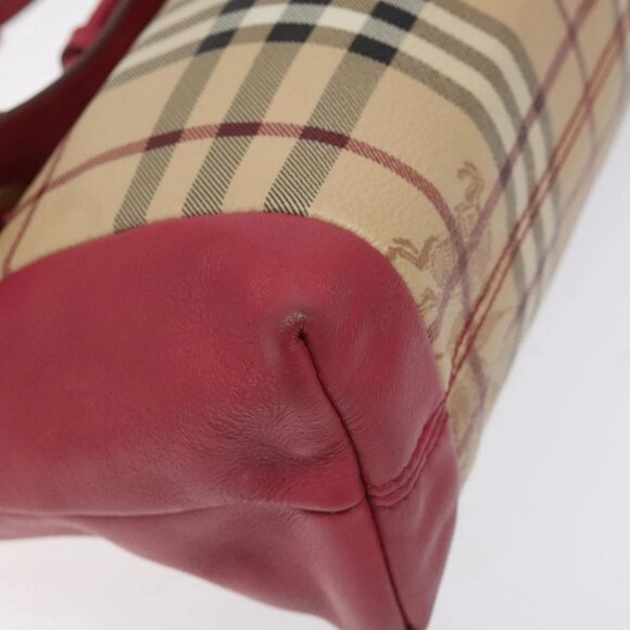 BURBERRY Nova Check Shoulder Bag PVC Pink Beige Auth 114520 - Picture 4 of 16